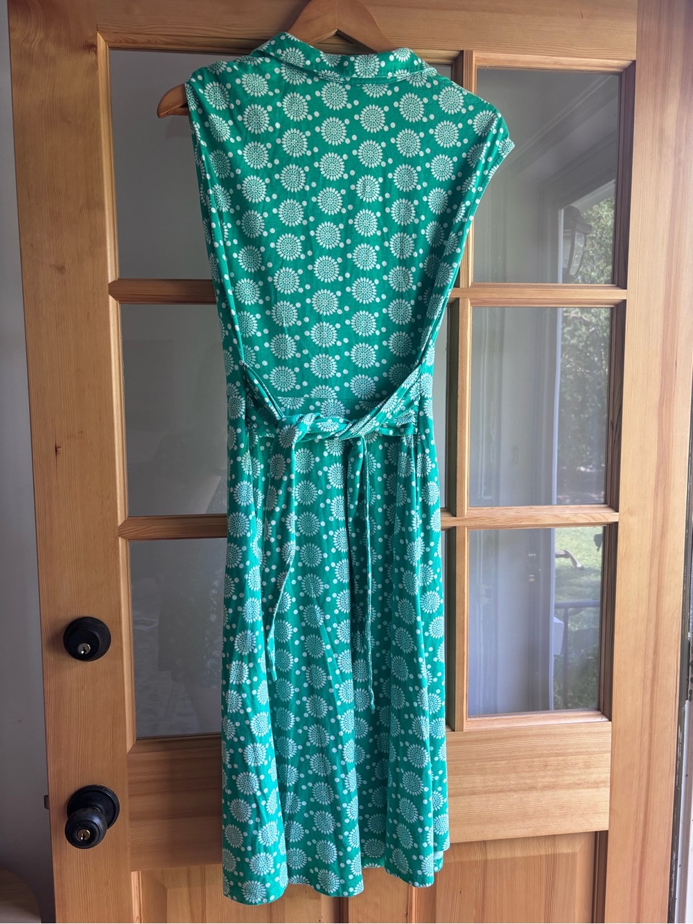Boden Green Printed Midi Shirt Dress with Tie Waist - Picture 5 of 5